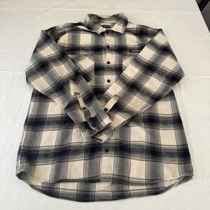 Airwalk Flannel Button Up Long Sleeve Shirt Plaid Mens Large with Pockets